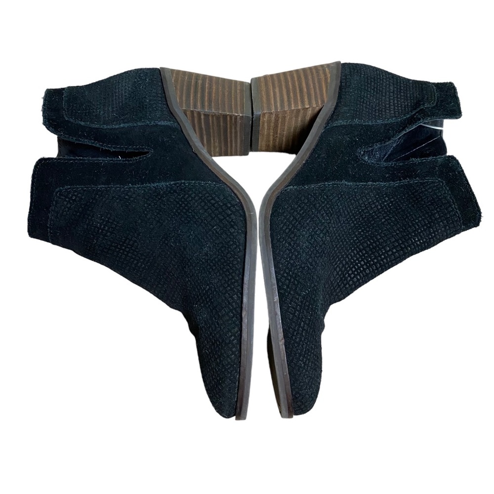 Lucky Brand Women's Black Suede Ponic Ankle Boots Booties Sz 9-Block Heel - Picture 2 of 5